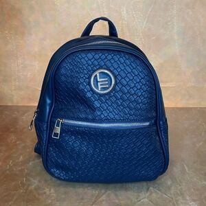 London Fog Navy woven medium back pack purse‎ NWT